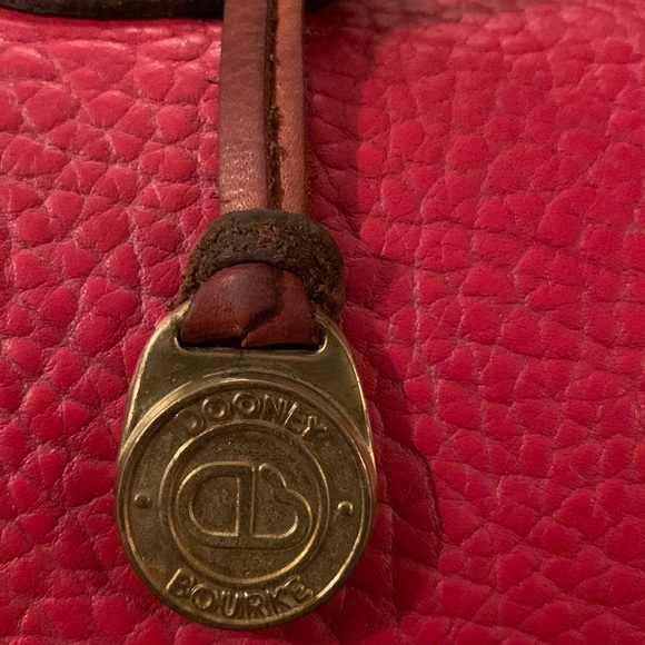 Dooney & Bourke Vintage Red Pebble Leather Satchel Bag - Picture 4 of 17